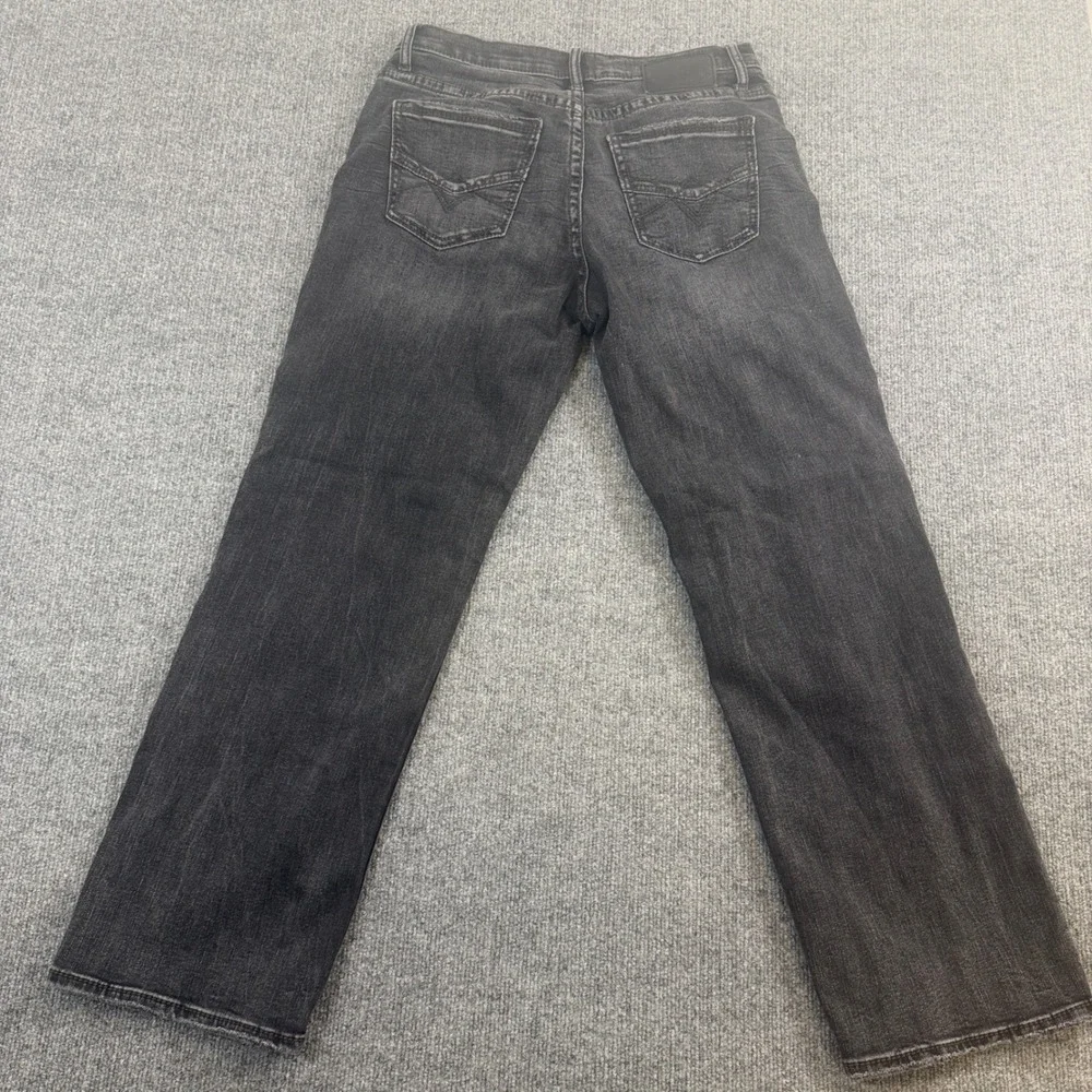 BKE Wells Mens Straight Leg Jeans Faded Black‎ Wash 30x29 Stretch Denim